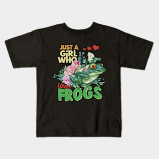 Just A Girl Who Loves Frogs Kids T-Shirt
